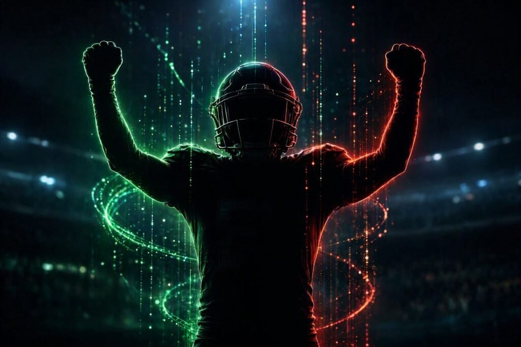 IPTV Italia 4 Close up dramatic silhouette of a football player celebratin